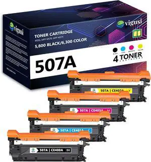 507A Toner Cartridges Compatible CE400A CE401A CE402A CE403A Replacement for HP 507A Toner Cartridge Enterprise 500 M551 MFP M575 Pro 500 MFP M570 Series Printer (4-Pack, Black, Cyan, Magenta, Yellow)
