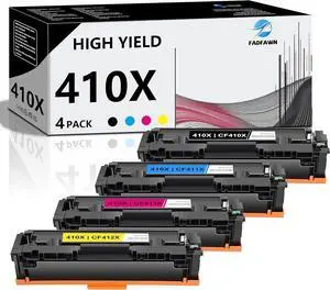 410X Black/Cyan/Magenta/Yellow Toner Cartridges 4-Pack - 410X High Yield Toner Cartridge Set Replacement for HP Color Pro M452dn M452nw M452dw Color Pro MFP M477fdw M477fnw M377dw Printer
