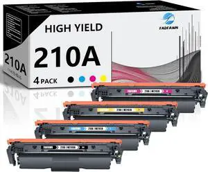 210A Toner Cartridges 4 Pack (Black/Cyan/Yellow/Magenta) Compatible W2100A W2101A W2102A W2103A Toner - Replacement for HP Printer Color Pro MFP 4301dw 4301fdn 4301fdw Color Pro 4201dn 4201dne 4201dw