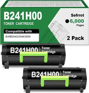 B241H00 Remanufactured Black High Yield Toner Cartridge Compatible for B241H00 B231000 Toner Cartridge for B2442 B2546 B2650 MB2442 MB2546 MB2650 Laser Printer Ink ( 2 Pack ) with Chip