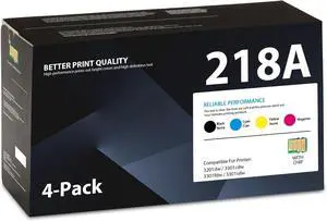 218A Toner Cartridges 4 Pack (with Chip) Replacement for HP 218A W2180A W2181A W2182A W2183A Toner Works with Color Laser Pro MFP 3301cdw 3301fdw 3301sdw 3201dw Printer | Black Cyan Magenta Yellow