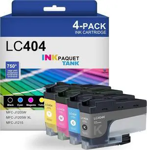 LC401 XL Ink Cartridges (4-Pack) Black/Cyan/Magenta/Yellow Compatible for Brother Printers High Yield - Replacement for Brother MFC-J1205W MFC-J1205W XL MFC-J1215