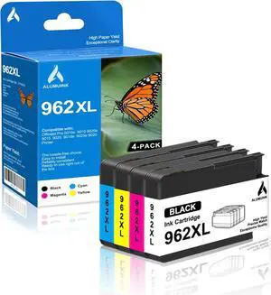 962XL Ink Cartridges Combo Pack - Replacement for HP 962XL Ink Work for Officejet Pro 9015e 9010 9025e 9015 9025 9018e 9025e 9020 Printer (1K/1C/1M/1Y, 4 Color)