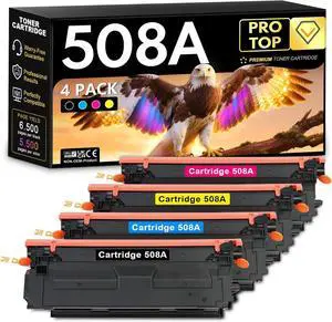 4-Pack 508A Black, Cyan, Magenta, Yellow Toner Cartridge Set Replacement for HP 508A CF360A CF361A CF362A CF363A Toner Cartridges Works with Color Enterprise M553 M552 MFP M577 Series Printers