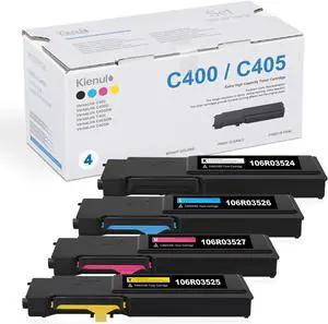 Versalink C400/C405 Toner Bundle (4-Pack, 1BK/1C/1M/1Y), Extra High Capacity 106R03524 106R03525 106R03526 106R03527 Toner Cartridge Replacement for Xerox Versalink C400 C405 C400DN C405DN Printer
