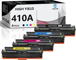 410A High Yield Toner Cartridges 4pack(1BK/1C/1M/1Y) - Replacement for HP 410A Toner Cartridge Set Work for Color Pro MFP M477fnw M477fdw M477fdn Color Pro M452dn M452nw M452dw Printer