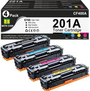 201A Toner Cartridge high Yield Replacement for HP 201A 201X CF400A Compatible M252dw M252n M277c6 M277dw M277n Printer (4-Pack, Black, Cyan, Yellow, Magenta)