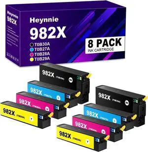 982X 982 982Xl Ink Cartridges Replacement Set for HP982X T0B30A T0B27A T0B28A T0B29A Ink Tank Compatible with HP PageWide Enterprise Color MFP 780dn Printers (2Black 2Cyan 2Magenta 2Yellow)