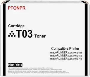 T03 High-Yield Black Toner Cartridge 1-Pack Replacement for Canon T03 Toner Cartridge for ImageRUNNER Advance 525iF 527iF 615iF 617iF 715iF 717iF 525iFZ 527iFZ 615iFZ 617iFZ 715iFZ-Dx Printer