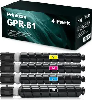 Remanufactured GPR-61 GPR61 Toner Cartridge Replacement for Canon 3763C003AA 3764C003AA 3765C003AA 3766C003AA to with imageRUNNER Advance C5840/C5850/C5860/C5870 Printer (4-Pack)