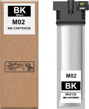 M02 Ink Cartridge Remanufactured M02120 Standard Capacity Ink Replacement for Workforce Pro WF-M5799 WF-M5299 Printer,Black