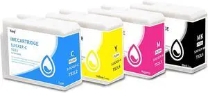 HEG SJIC41P Remanufactured Ink Cartridge Replacement for SJIC41P Ink Cartridges T52L2 T52L3 T52L4 T52L5 Compatible to use with C4000e C4000u Color Inkjet Lable Printer (4 Pack)
