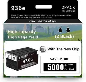 936e 936XLBlack Ink Cartridge Replacement for HP 936e Black Ink Work with OfficeJet Pro 9110 9120 9122 9125 9128 9130 9135 9730 Series Printers(2-Back)