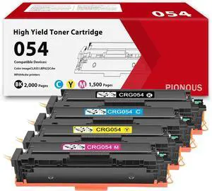 054 Toner Cartridge 4-Pack Replacement for Canon CRG-054/CRG-054H | Full Color Set (Black, Cyan, Magenta, Yellow) | Compatible with imageCLASS MF644Cdw MF642Cdw MF641Cw LBP623Cdw LBP622Cdw