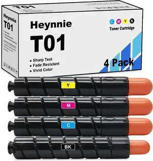 Remanufactured T01 Toner Cartridge Set Replacement for Canon T01 T01L 8066B001 8067B001 8068B001 8069B001 for ImagePRESS C650 C65 C600 C650 C700 C750 C800 C850 Printers ( 1BK/1C/1M/1Y, 4Pack )