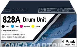 828A Cf358A 4PK BK/C/M/Y High Yield Image Drum Unitwith Chip Replacement for HP 828A Image Drum Unit to use with MFP M880z M880z+ M855x+ M855xh M855dh M880 M855 Printers