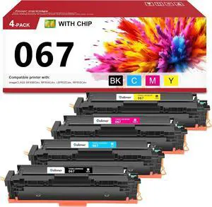 067 Toner Cartridges Compatible Replacement for Canon 067 067H Color ImageClass MF656Cdw LBP632Cdw MF654Cdw MF653Cdw LBP633Cdw Printers 4 Pack High Yield Ink (Black Cyan Magenta Yellow)