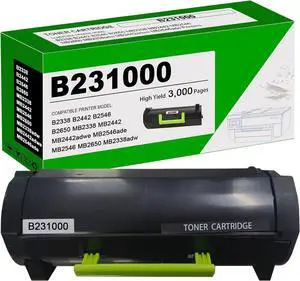 B231000 Black Toner Cartridge Compatible with Lex Mark B231000 Toner for B2338 B2442 B2546 B2650 MB2338 MB2442 MB2546 MB2650 MB2338adw MB2442adwe MB2546ade Printers