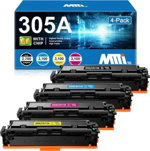 4 Pack 305A Toner Cartridges CE410A CE411A CE412A CE413A Replacement for HP 305A 305X Toner Pro 300 color M351a MFP M375nw Pro 400 color M451nw M451dn M451dw MFP M475dn M475dw Printer Toner | CE305AQ1
