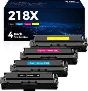 218X Toner Cartridges 4Pack MFP 3301fdw 3201dw Toner Compatible for HP 218X W2180X 218A Set for HP Color Laser Jet Pro MFP 3301fdw Pro 3201dw 3301sdw 3301cdw Printer (Black/Cyan/Yellow/Magenta)