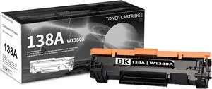 1 PK 138A | W1380A Black Toner Cartridge 2,000 Pages High-Yield Compatible, 138A | W1380A, Replacement for HP M12w M12a M26nw M26a Printer