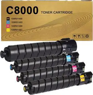 Versalink C8000 Toner Cartridge High Capacity Compatible with Xerox C8000 Toner Cartridge Replacement for Xerox C8000 C8000DT C8000DTM Printer (106R04046 106R04047 106R04048 106R04049)