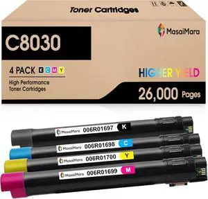 MasaiMara C8030 C8035 C8045 C8055 C8070 Compatible High Yeild Toner Cartridge Replacement for Xerox AltaLink C8030 C8035 C8045 C8055 C8070 Printer | 006R01697 006R01698 006R01699 006R01700 | 4 Pack