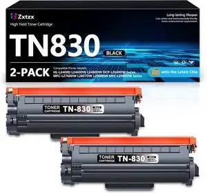 TN830 Toner Cartridge Black Replacement for Brother TN830 TN-830 TN830 XL Toner Cartridge for HL-L2460DW DCP-L2640DW HL-L2405W HL-L2400D HL-L2480DW MFC-L2820DW Printer (2 Black)