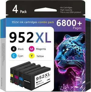 952XL Ink Cartridges Combo Pack Replacement for HP 952XL Ink Cartridges for OfficeJet Pro 8710 7740 8720 8715 8210 8703 OfficeJet 8702 Printers (Black Cyan Yellow Magenta, 4-Pack)