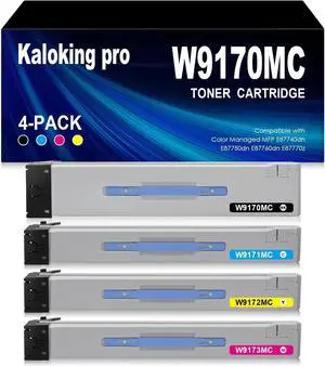 Remanufactured W9170 W9170MC Toner Cartridge Replacement for HP W9170MC W9171MC W9172MC W9173MC for HP Color Managed MFP E87740dn E87750dn E87760dn E87770z Printer (4-Pack)