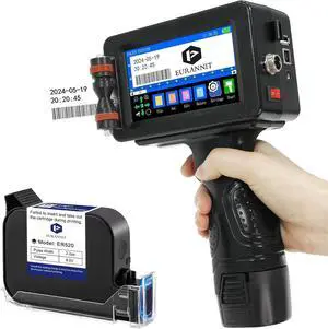 E16 Pro Handheld Inkjet Printer - 0.5 Inch Nozzle with ER520 Fast-Drying Ink for Text, Barcode, Date, Logo on Carton, Wood, Plastic, Metal & Glass Surfaces