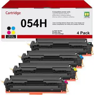 054H 054 Toner Cartridge Replacement for Canon 054H Toner Cartridge Set for Color ImageCLASS MF642Cdw MF644Cdw MF640C MF641Cw MF643Cdw MF641Cdw Printer (Black Cyan Magenta Yellow, 4-Pack)