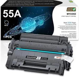 55A Toner Cartridge Replacement for HP 55A 55X CE255A CE255X Toner for P3015 P3015dn P3015x Pro 500 MFP M521dn M521dw M525dn M525f M525c Printer (1 Pack, Black)