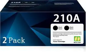 210A Black Toner Cartridge | Replacement for 210A W2100A Toner Works Color Pro 4201, Color Pro MFP 4301 Series | 2-Piece Set (with Chip)