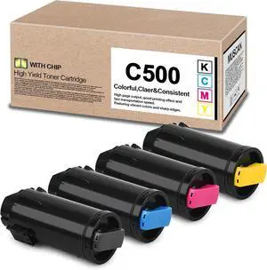 VersaLink C500 C505 Toner Cartridge High Capacity Replacement for VersaLink C500 C500DN C500N C505 C505DN C505N C505S C505X Printer 106R03869 106R03866 106R03867 106R03868(4-Pack,BCMY)