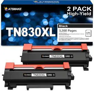 TN830XL Toner Replacement for Brother TN830XL TN830 Toner use with HL-L2460DW HL-L2405W HL-L2400D HL-L2480DW MFC-L2820DW MFC-L2820DW XL DCP-L2640DW Printer (Black,2 Pack)