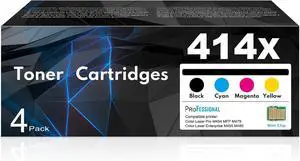 414X High-yield Toner Cartridge Set 4-Color Replacement for HP 414X Toner Cartridge 414A Works with Color Laser Enterprise M455dn MFP M480f Pro M454dn M454dw MFP M479fdn M479fdw Printer (1BK/1C/1M/1Y)