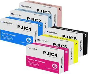 PP-50 PP-100 Ink Cartridge PJIC1 PJIC1 PJIC2 PJIC3 PJIC4 PJIC5 PJIC6 Ink Cartridge (Black Cyan Magenta Yellow Light Cyan Light Magenta, 6-Pack) Suitable for DiscProducer PP-50 PP-100 Printers