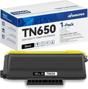 TN650 TN-650 Toner Cartridge Black 1-Pack Replacement for Brother TN-650 TN650 TN620 TN580 Work with HL-5370DW HL-5250DN HL-5340D HL-5240 MFC-8480DN MFC-8890DW MFC-8860DN Printer Toner