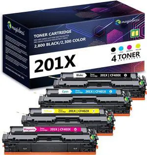 201X High Yield Toner Cartridges 4-Pack Compatible Raplacement for HP 201X CF400X CF401X CF402X CF403X Toner Cartridge for Color MFP M252dw, M252n, M277dw M277n Printer (Black, Cyan, Magenta, Yellow)