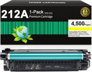 212A Yellow Toner Cartridges 1 Pack with Chip Replacement for 212A W2122A Color Enterprise MFP M578c M578z M554dn M555dn M555x M578dn M578f M555 M554 M578 Printer