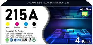 215A Toner Cartridges Set (Black Cyan Magenta Yellow) Replacement for HP 215A Toner cartridges 4 Pack M183fw M182 M155 Color Laser Jet Pro MFP M183fw M183fdw M182n M182nw M155 M155a M155dw Printer