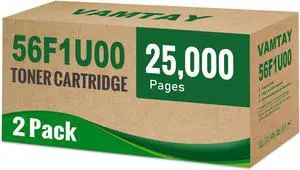 Remanufactured 56F1U00 Black Ultra High Yield Toner Cartridges Compatible with Lexmark 56F1U00 56F1U0E for Lexmark MS521 MS621 MS622 MX521 MX522 MX622 Printers ( 2Pack 25000pgs)