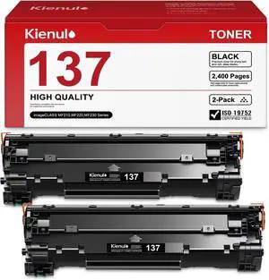 137 Black Toner Cartridge 2-Pack, CRG137 CRG-137 CRG 137 Toner Replacement for Canon imageCLASS MF210 MF220 MF230 MF240 Series, LBP151dw, D570 Printer, 9435B001AA Toner