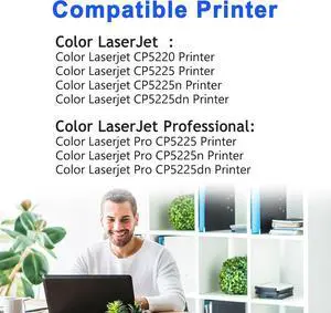 307A Toner Cartridge 4 Pack Replacement for HP 307A CE740A CE741A CE742A CE743A Toner Cartridges Compatible for Color Professional CP5225 CP5225N CP5225DN Series Toner Printers (BK/C/M/Y)