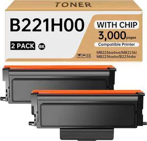 B221H00 High Yield Toner Cartridge (2-Pack) Compatible with Lexmark MB2236adwe MB2236i MB2236adw B2236dw Printer - 3000 Page - B221H00 B221000 Black Toner (with Chip)