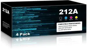 212A Remanufactured Toner Cartridge Replacement for HP 212A 212X W2120A W2121A W2122A W2123A for M578c M578z M554dn M555dn M555x M578dn M578f Printer (1 Black, 1 Cyan, 1 Yellow, 1Magenta)
