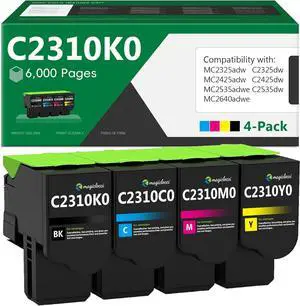 C2310K0 C2310C0 C2310M0 C2310Y0 Toner Cartridge Replacement for Lexmark C2310 Toner Cartridge Works with C2325dw C2425dw C2535dw MC2325adw MC2425adw MC2535adwe MC2640adwe Printer(4-Pack,1500 Pages)