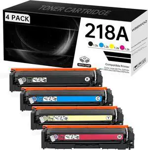 218A Toner Cartridge (with Chip) 4-Pack Compatible with HP Color Laserjet Pro MFP 3301cdw 3201dw 3301sdw Printer - High Yield W2180A W2180X 218X Toner (Black Cyan Yellow Magenta)