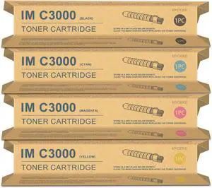 4 Pack IM C3000 IM C3500 Toner Cartridge : Compatible IM C3000 Replacement Toner Cartridge for Ricoh Lanier Savin IM C3000 IM C3500 Printer (Black Cyan Yellow Magenta , 842251 842254 842253 842252)